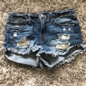 Distressed denim shorts. Size 4/27 from Target